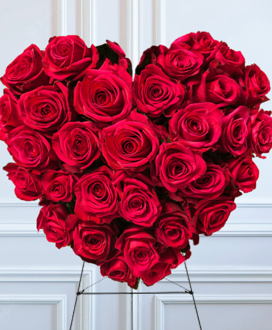 Corazón Funerario Rojo Móstoles