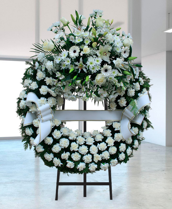 Corona Funeraria para Móstoles Corona Blanca Clavel Móstoles