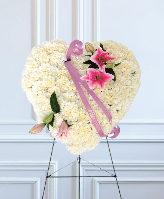 Corazón Funerario Clavel y Lilium Móstoles