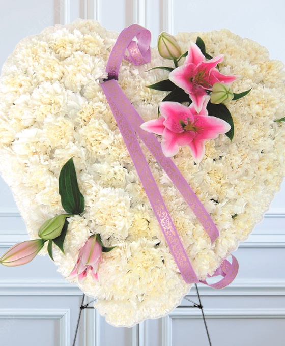 Corazón Funerario Clavel y Lilium Móstoles