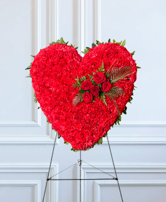 Corazón Funerario Rojo Móstoles